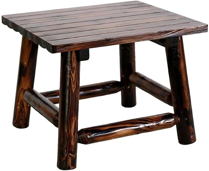 G&DFarms Char-Log End Table by Leigh Country (RHS05/23) - Brown, 20.5'' x 24'' x 18.1'' - End Table