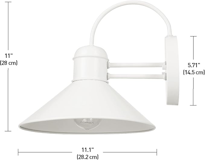 Globe Electric 44388 Novogratz x Globe Maxwell 11" Outdoor Wall Sconce, Matte White