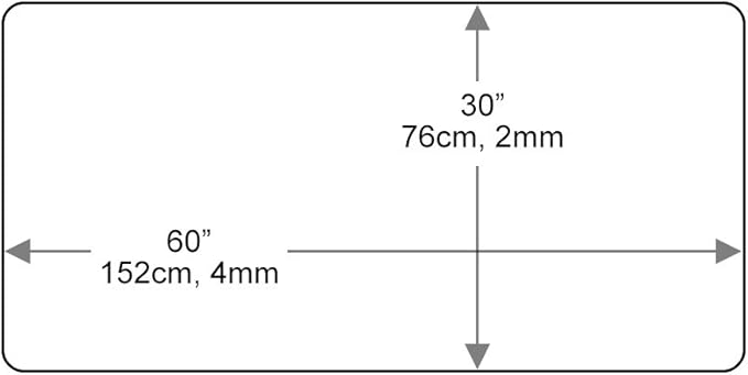 Dulles Glass 30X60 inch Rectangular Glass Table Top - Tempered - 1/2" Thick Glass Surface, Safe Beveled Edge, Radius Corners, Multipurpose for Dining Table, Patio, Coffee and End Table