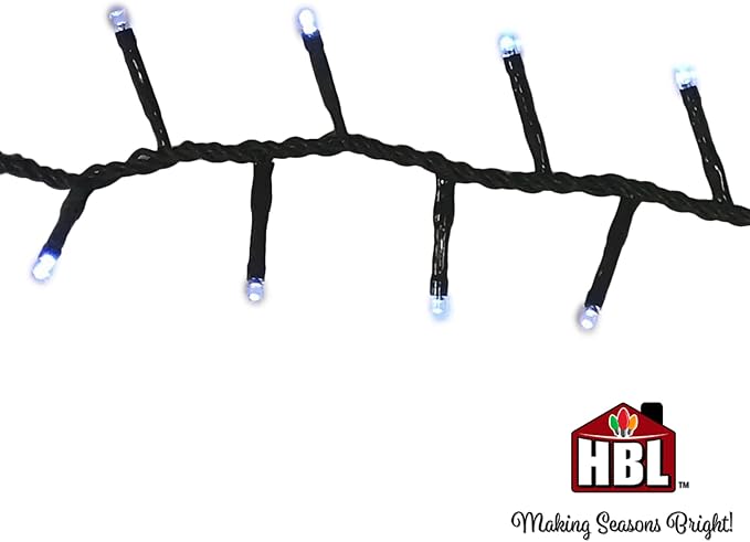 Holiday Bright Lights Rice Lights 36FT, 500 Twinkling LEDs, Connectable Indoor/Outdoor Decorative String Lighting, Pure White Glow
