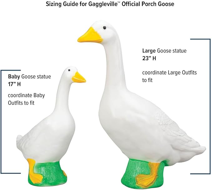 Gaggleville Candy Corn Goose Outfit, Fits Large 23" H Statue, by Fox | Valley Traders