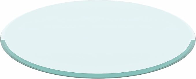 Meihua Glass Table Top, 36 Inch Round 1/2" Thick Beveled Polished Edge, Tempered Glass Table Outdoor for 360 Degree Rotatable.