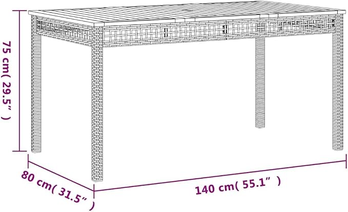 5 Pcs Set Patio Dining Set & Outdoor Patio Furniture Set Gray PE Rattan Balcony Furniture Garden Dining Set for Lawn Backyard Front Porch 55.1 x 31.5 x 29.5 in