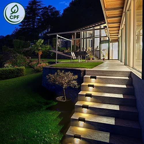 SOLPEX Solar Deck Lights Outdoor 24 Pack,Step Light Waterproof,Warm White | Led Solar lights for Outdoor Stairs, Step , Fence, Yard, Patio and Pathway