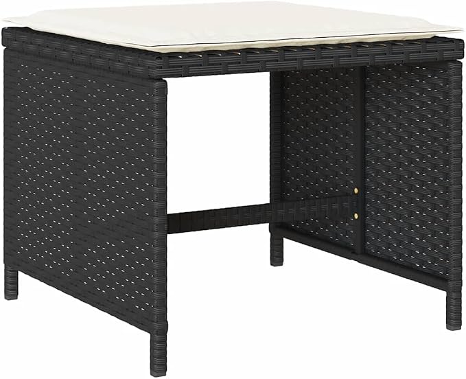 9-Piece Outdoor Dining Set, 8-Seater Garden Table with Chairs and Stools, Weather-Resistant Poly Rattan Patio Furniture for Backyard, Balcony, Dining