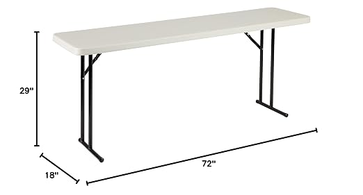Norwood Commercial Furniture 6' Indoor/Outdoor Folding Training Table, Rectangular Blow-Molded Plastic Folding Training and Event Table, Gray