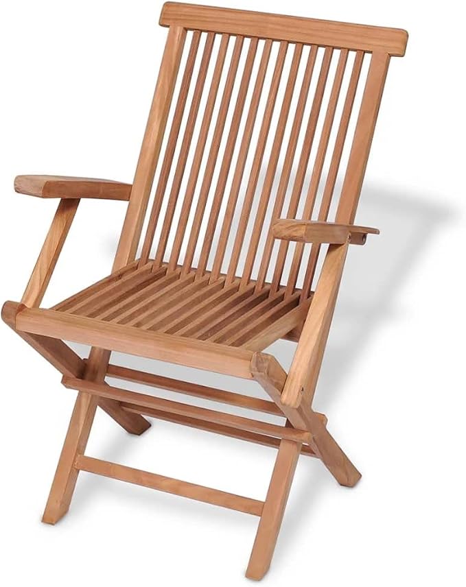 5-Piece Folding Outdoor Dining Set, Solid Teak Wood Garden Table and 4 Chairs, Patio Furniture for Backyard, Balcony, Deck, Foldable Weather-Resistant Table Set