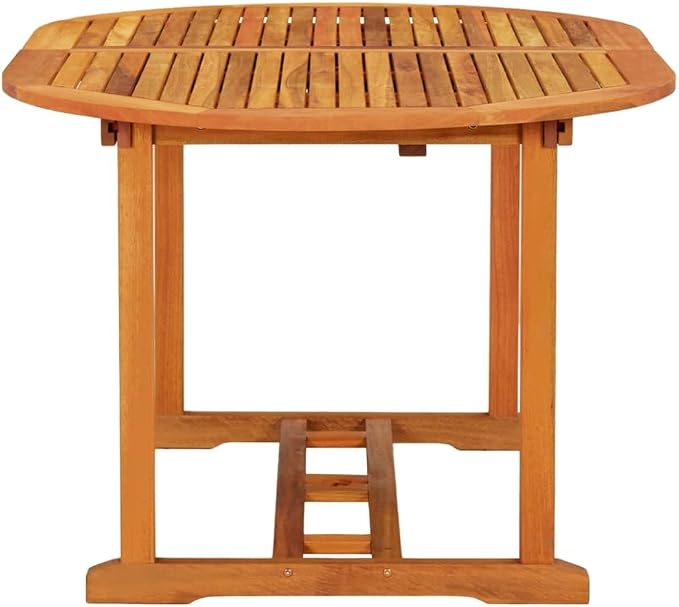 vidaXL Outdoor Dining Table, Extendable Patio Table, Garden Table with Umbrella Hole, Garden Furniture for Porch Deck, Farmhouse, Solid Eucalyptus Wood