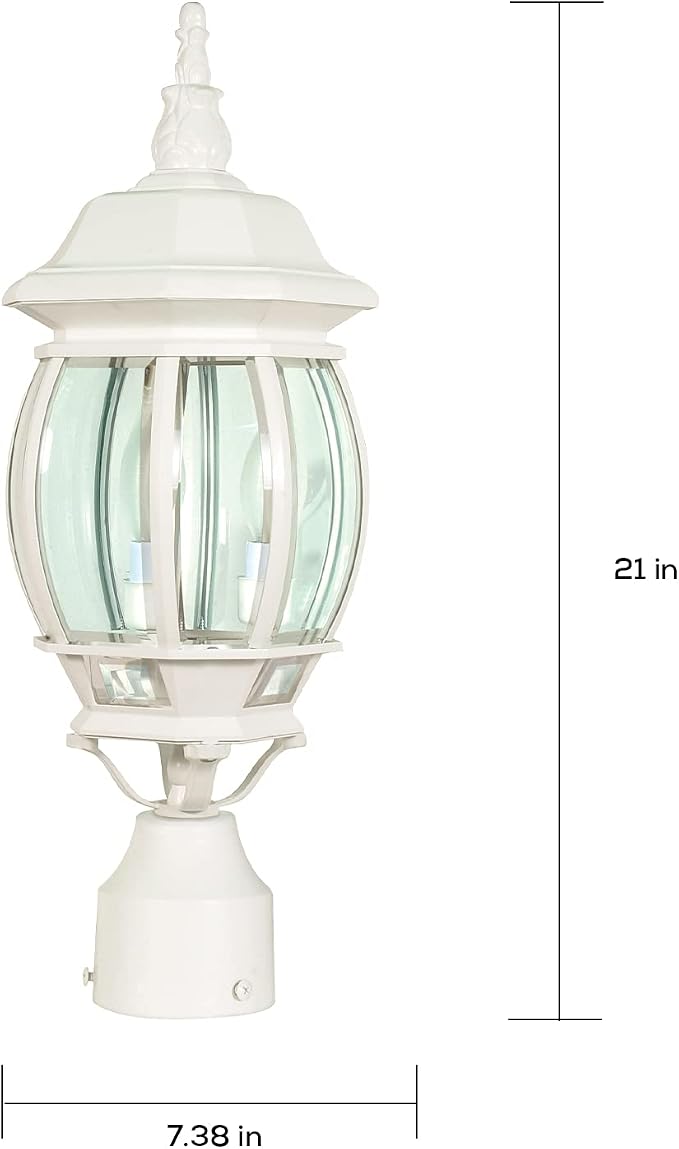 Nuvo 3 Light - 21 in. Post Lantern - Clear Beveled Glass