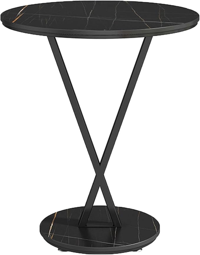JATIBOSH Coffee Table in Living Room, Industrial Style Round End Table Metal, Small Outdoor Side Table for Bedroom Balcony Patio