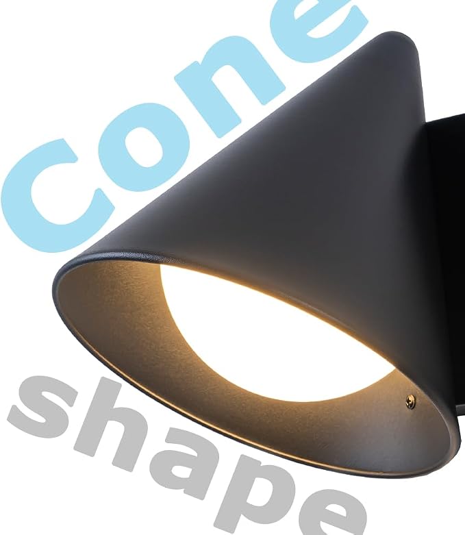 Outdoor LED Wall Lights Set of 2, 6W 3000K Modern Black Porch Wall Sconces for House, Exterior Patio Lighting Fixtures Wall Mount for Garage, Garden, Yard