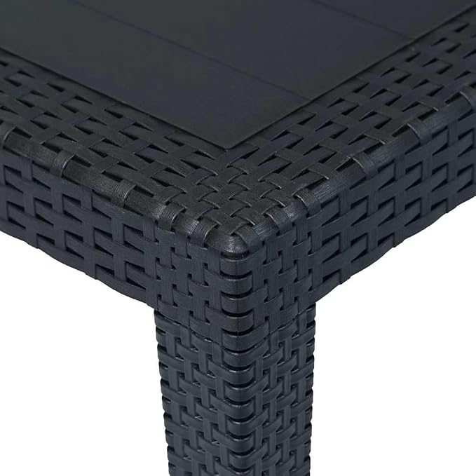 vidaXL Patio Table, Outdoor Dining Table, Garden Table, Garden Furniture for Front Porch Deck Lawn Backyard Balcony Terrace, Plastic Anthracite