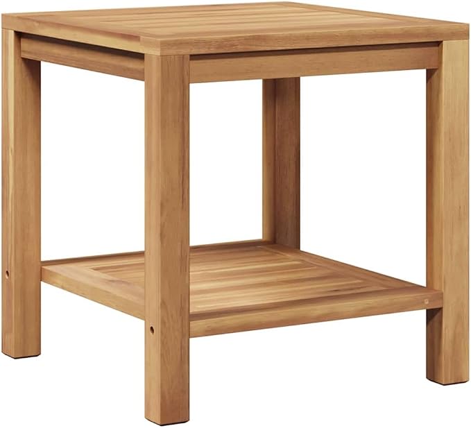 Modern Outdoor Coffee Table Solid Teak Wood Minimalist Design for Patio Contemporary Garden Table with Storage Compartment