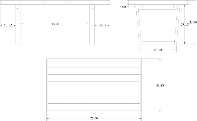 Haven Modern Outdoor Dining Table, Cove Gray