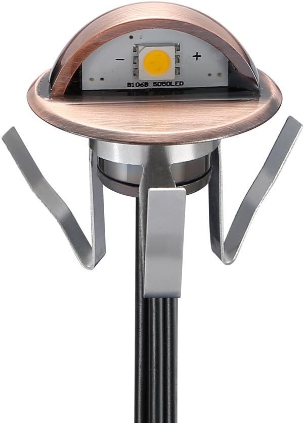30pcs Low Voltage LED Deck Lights kit Φ1.38 Outdoor Garden Yard Decoration Lamp Recessed Landscape Pathway Step Stair Cold White LED Lighting, Bronze