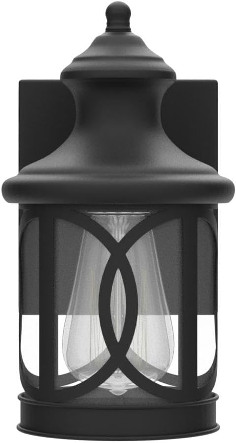 2-Pack Outdoor Wall Lights, Porch Lights, Waterproof Outdoor Wall Sconce, Exterior Light Fixtures Matte Black with Clear Glass Shade for House Garage Patio Front Door Balcony