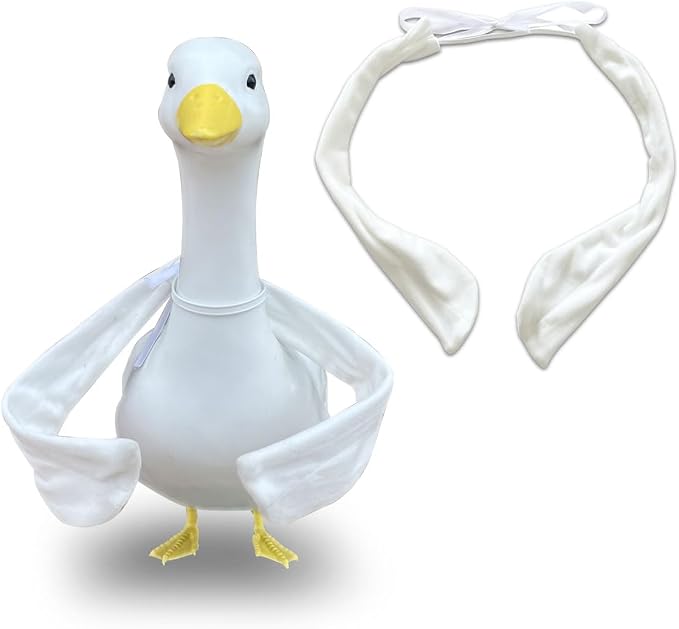 Poseable Goose Wings,Porch Goose Outfits for Cement Lawn Goose Costume | Fits 17"/23" Lawn Cement Plastic Goose Duck Decorations,for Front Outdoor Courtyard Garden Patio Yard Decoration
