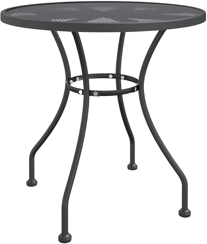 Outdoor Dining Set 3 Piece Expanded Metal Mesh with Foldable Chairs Adjustable Backrest for Patio Garden Backyard Balcony Porch Anthracite