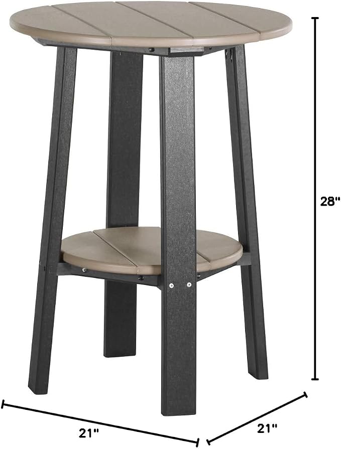 LuxCraft Deluxe End Table 28" Weatherwood/Black