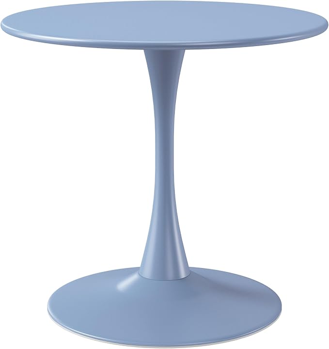 WestinTrends Playa 31.5" Round Outdoor Indoor Metal Cocktail Dining Table, French Blue