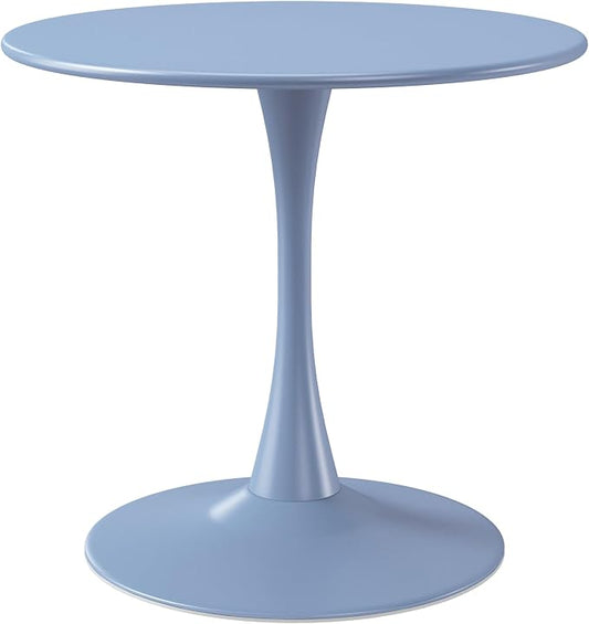 WestinTrends Playa 31.5" Round Outdoor Indoor Metal Cocktail Dining Table, French Blue