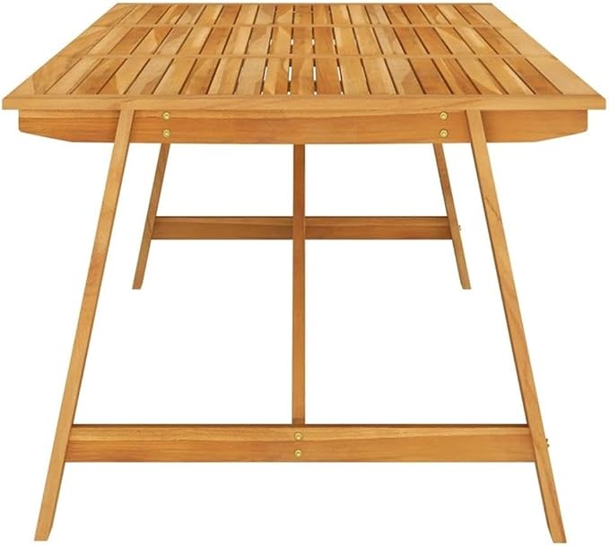 BOWERY HILL 7-Piece Solid Acacia Wood Patio Dining Set, Ergonomic Chairs with Weather-Resistant Cushions, Oiled Gray Finish, Durable Metal Frame for Outdoor Garden or Patio Dining, Seats 6