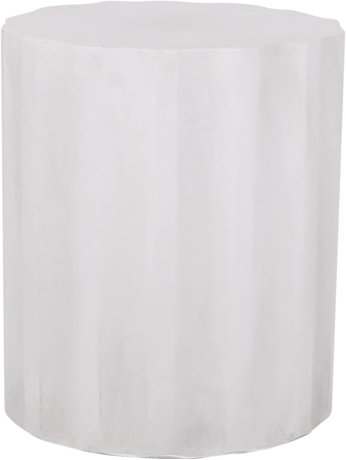 Concrete Side Table, Antique White, Round