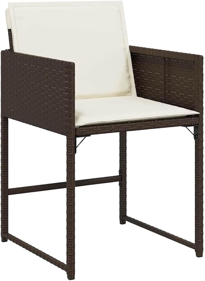 11 Piece Garden Dining Set, Rectangular Outdoor Patio Table with 10 Comfortable Seats, Weather Resistant PE Rattan Furniture for Backyard, Balcony and Deck, Brown