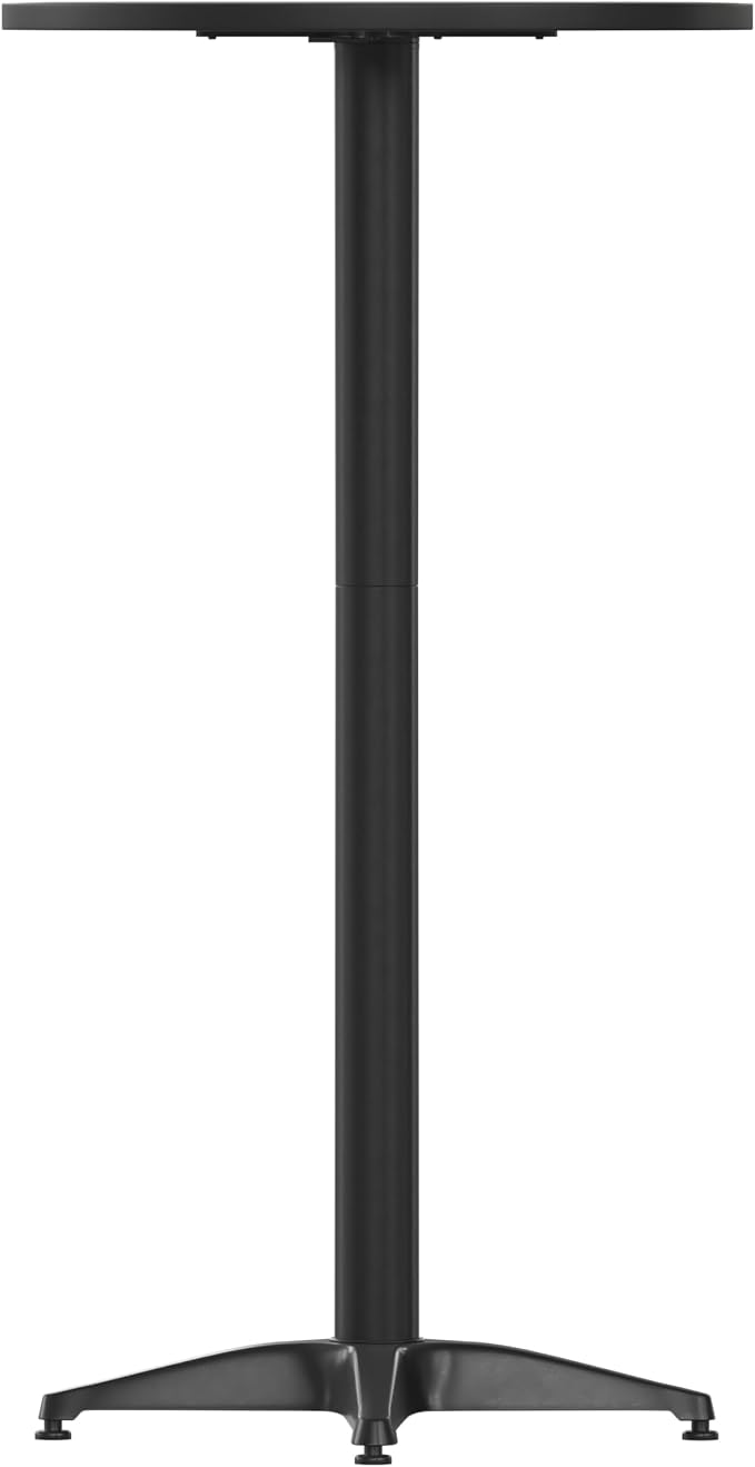 Flash Furniture Metal Bar Table - Aluminum Patio Table - Mellie 23.5"H Round Bar Height Table - Indoor/Outdoor - Black