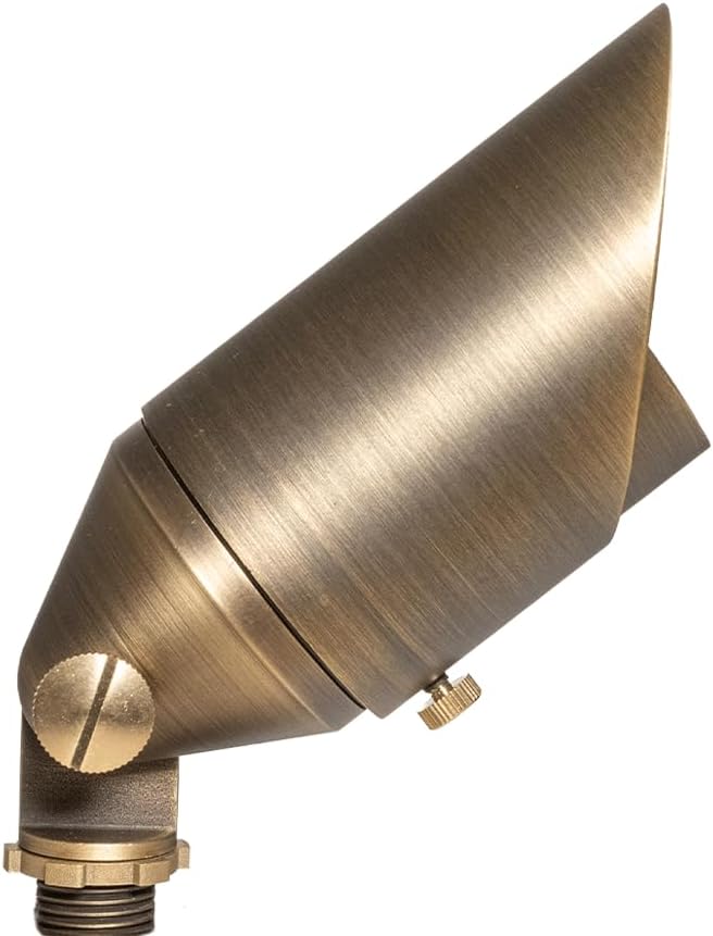 VOLT Top Dog 12V Cast Brass Outdoor Spotlight (Bronze) with 5W 2700K Warm White 400 Lumen MR16 LED Bulb for Low Voltage Landscape Lighting of Yard, Lawn, Garden, Patio, Trees & House