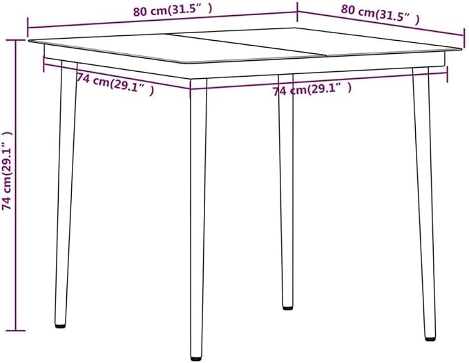 Afuera Living 3-Piece Steel Garden Dining Set, Black Powder-Coated Finish, Includes Square Table and 2 Chairs, Durable Outdoor Patio Furniture for Balcony, Backyard, or Dining Room Use