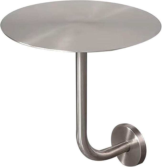 Silver Stainless Steel Round Bistro Table - Wall-Mount Cocktail Bar Table for Indoor/Outdoor Dining - Compact 30x30x45cm Pub Table, Perfect for Home & Patio