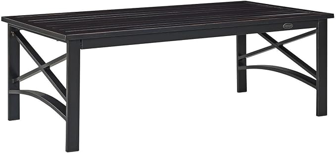 Maykoosh Outdoor Coffee Table Metal Patio Table Bronze Finish Modern Lawn Porch Table 49.75"