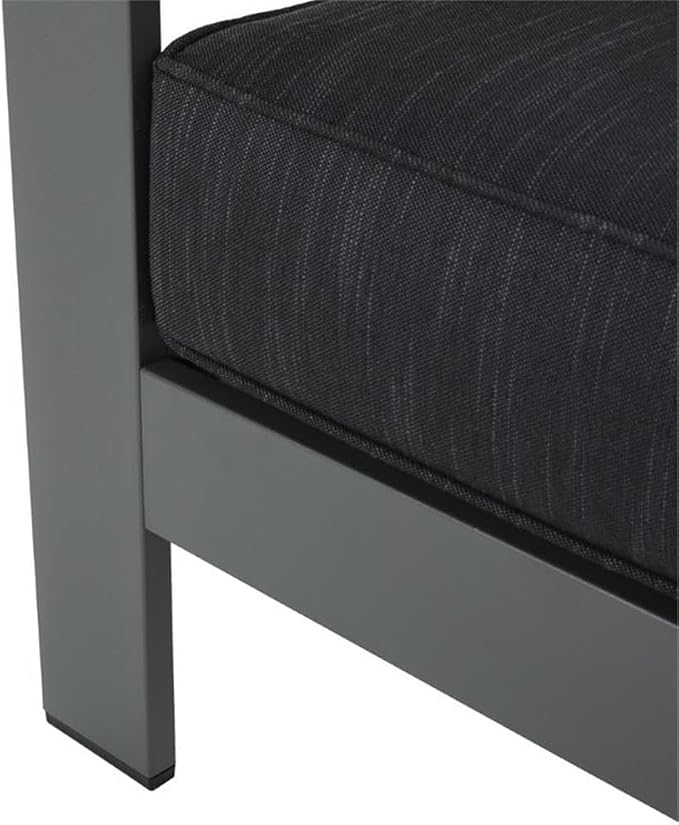 GDFStudio Noble House Cape Coral 5 Piece Outdoor Aluminum Conversation Set in Gray