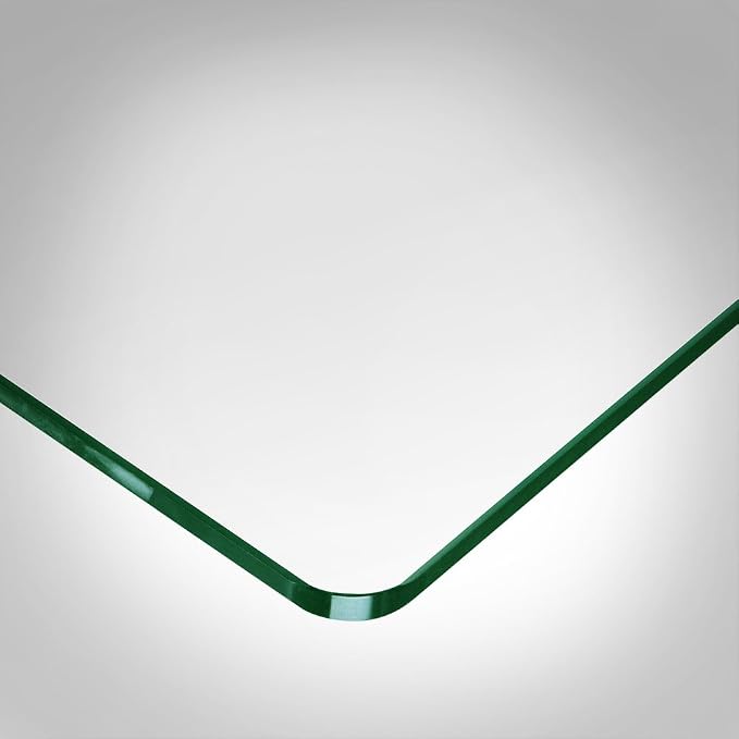 Dulles Glass 24 inch Square Glass Table Top - Tempered - 3/8" Thick Glass Surface, Safe Flat Polished, Radius Corners, Multipurpose for Dining Table, Patio, Coffee and End Table