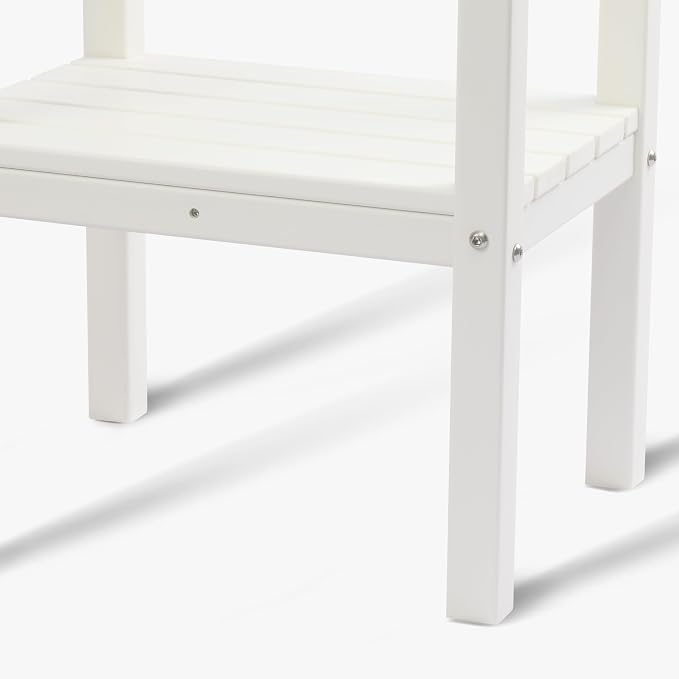 WestinTrends Malibu 36" Outdoor Adirondack HDPE 2-Tier Patio Side Table, White
