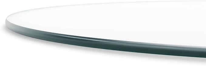The Better Bevel 36 inch Round Glass Table Top - Clear Tempered Glass Surface Protector - Safe Pencil Polished Edge - Coffee, Dining and End Table