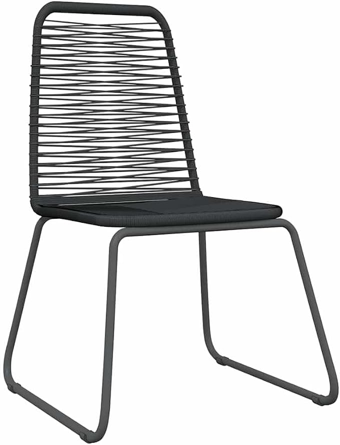 3 Piece Patio Dining Set, Black Outdoor Table and Chairs for Garden and Balcony, Includes 31.5 Inch Glass Top Square Table and 2 PE Rattan Chairs, Bistro Set for Small Spaces