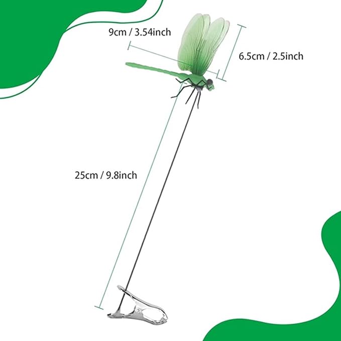 8 Pcs Dragonfly Clip, Dragonfly Garden Stakes Decor, Dragon Fly Hat Clip, Dragonfly Humming Bird Stakes, Garden Decor for Indoor Outdoor
