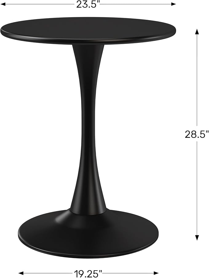 WestinTrends Playa 23.5" Round Outdoor Indoor Metal Cocktail Dining Table, Red