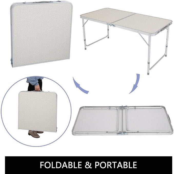 4 FT Aluminum Folding Table Portable Indoor Outdoor Picnic Party Dining Camp Tables Utility BBQ