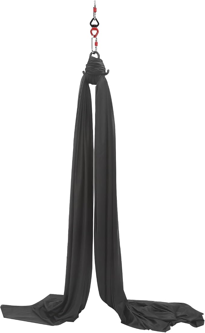 Aerial Yoga Hammock, 440 lbs Capacity Ceiling Mounted Aerial Silks Kit with 360° Swivel, Polyester Fabric for Home Gym Studio, 16.4ft