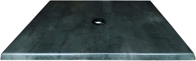 30" x 30" Black Steel, Indoor/Outdoor All-Season EnduroTop Table Top with Umbrella Hole