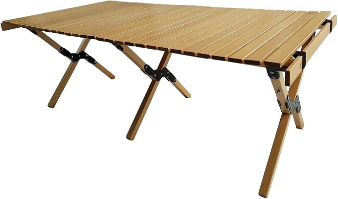 Multi-Function Wooden Foldable Portable Patio Dining Table, Natural Indoor and Outdoor Universal,Natural