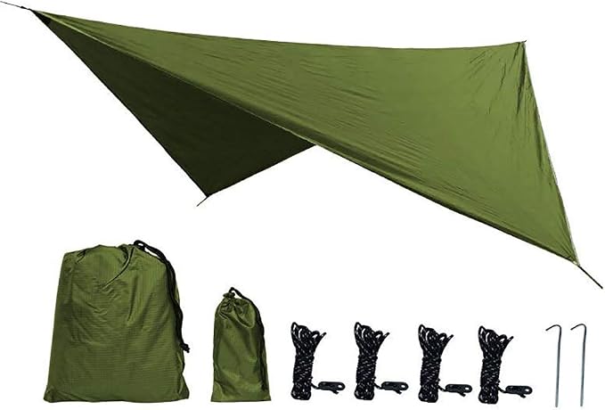 Hammock with Mosquito Net and Rainfly Portable Camping Hammock Hammock for 2 Tree Straps Suitable for Travel Camping Hiking Park Lightweight Hammock with Net(Olive)