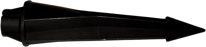 8" Outdoor Light Stake in Black Finish - Support Light Fixture Spikes, Universal Use, Resin Materials, Side Wireway (1 - Low Profile Spike with Wireway)