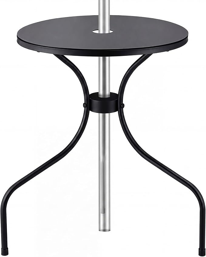 Novabright 15.75 Inch Outdoor Round Patio Umbrella Table Small Patio Round Metal Dining Table with 2 Inch Umbrella Hole Outdoor Cafe Tabletop for Yard Bistro Lawn Balcony Backyard
