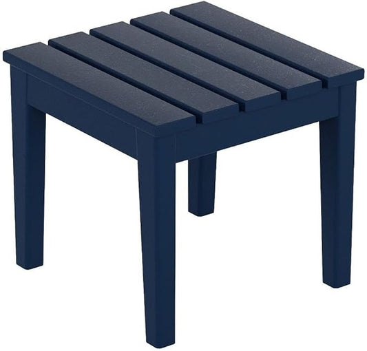 Costaelm Small Outdoor Side Table, Patio End Table Weather Resistant Outdoor Coffee Table, Square Conversation Table for Indoor, Porch, Balcony, Garden, Poolside, Deck, Navy Blue