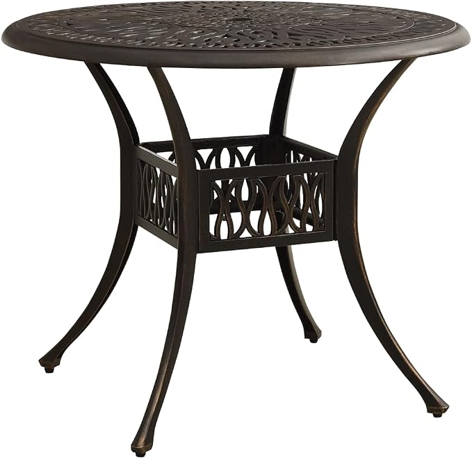 vidaXL Patio Table, Outdoor Dining Table, Garden Table, Garden Furniture for Front Porch Deck Lawn Backyard Balcony Terrace, Industrial, Cast Aluminum