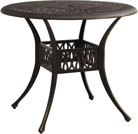 vidaXL Patio Table, Outdoor Dining Table, Garden Table, Garden Furniture for Front Porch Deck Lawn Backyard Balcony Terrace, Industrial, Cast Aluminum